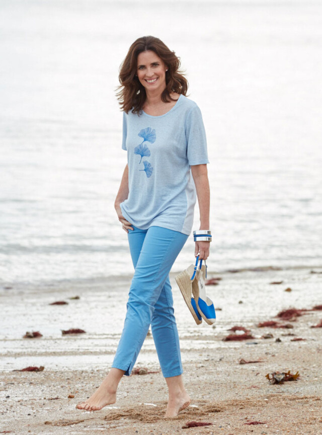 Maison Solfin - Pantalon 7/8ème femme bleu – 48