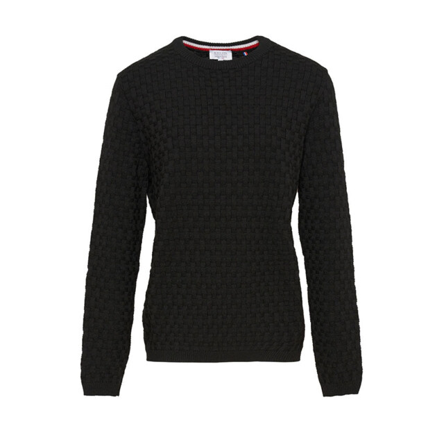 Maison Solfin - Pull homme damier en laine noir – 6