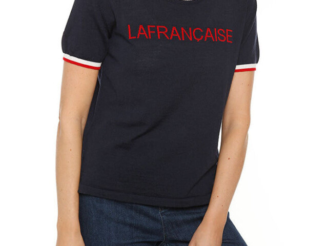 6944 bleu marine 4 Maison Solfin - T-shirt femme en laine mérinos bleu marine – 44