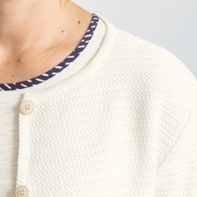 Maison-solfin - Cardigan femme en coton blanc crème – 48