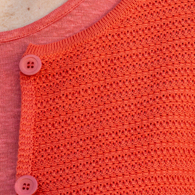 Maison-solfin - Cardigan femme en coton orange terracotta – 50