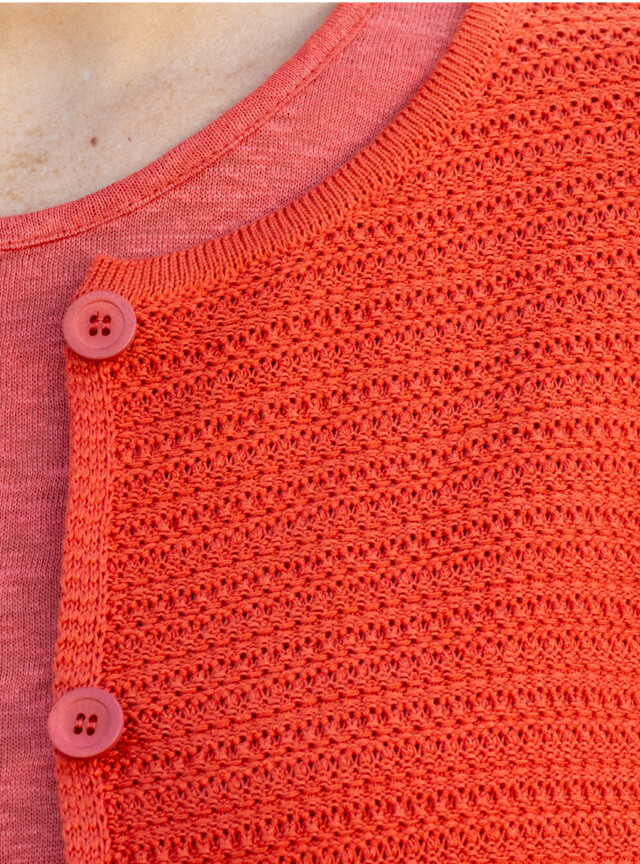 Maison-solfin - Cardigan femme en coton orange terracotta – 50