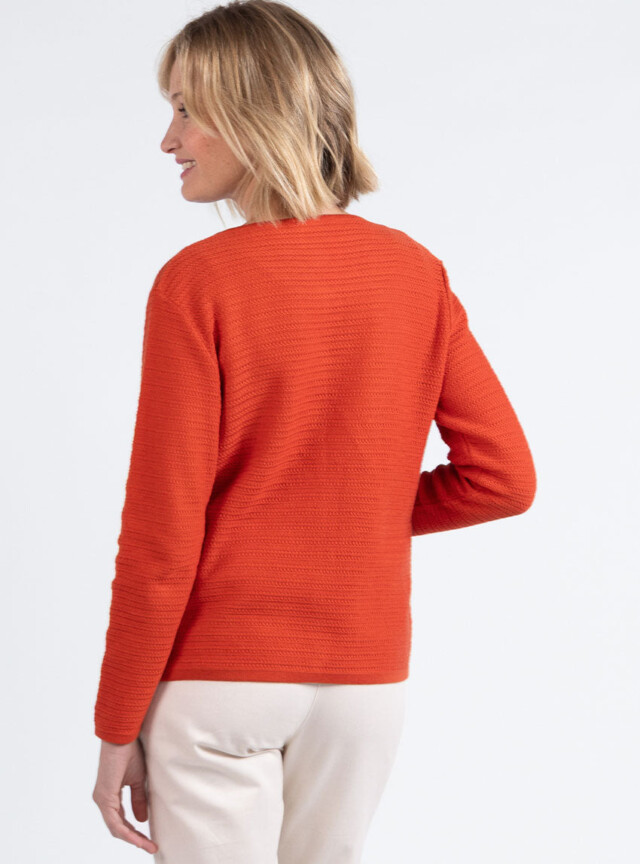 Maison-solfin - Cardigan femme en coton orange terracotta – 50