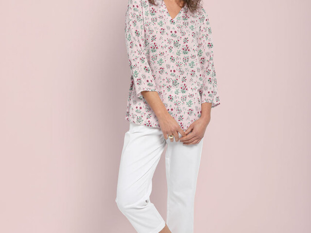 6993 rose leger 1 Maison Solfin - Blouse femme viscose rose léger – 52