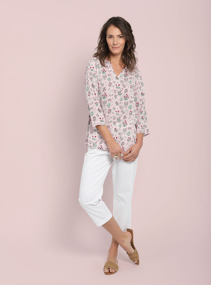 6993 rose leger 1 Maison Solfin - Blouse femme viscose rose léger – 52