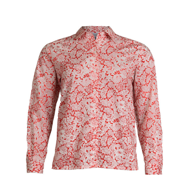 Maison-solfin - Chemisier imprimé femme en coton liberty rouge cerise – 46