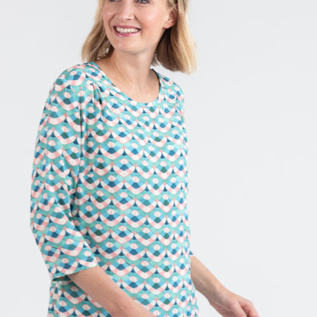 Maison Solfin - Blouse femme imprimée en viscose vert – 52