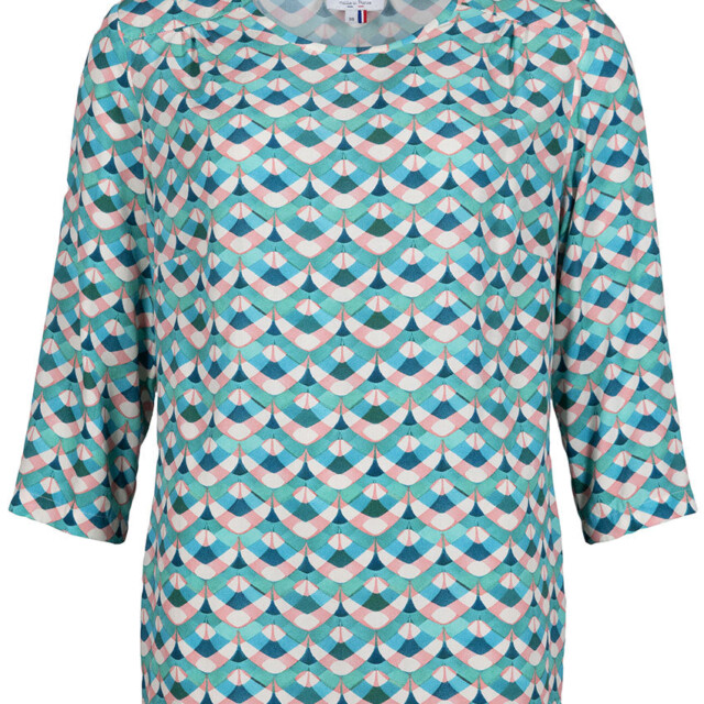 Maison Solfin - Blouse femme imprimée en viscose vert – 52