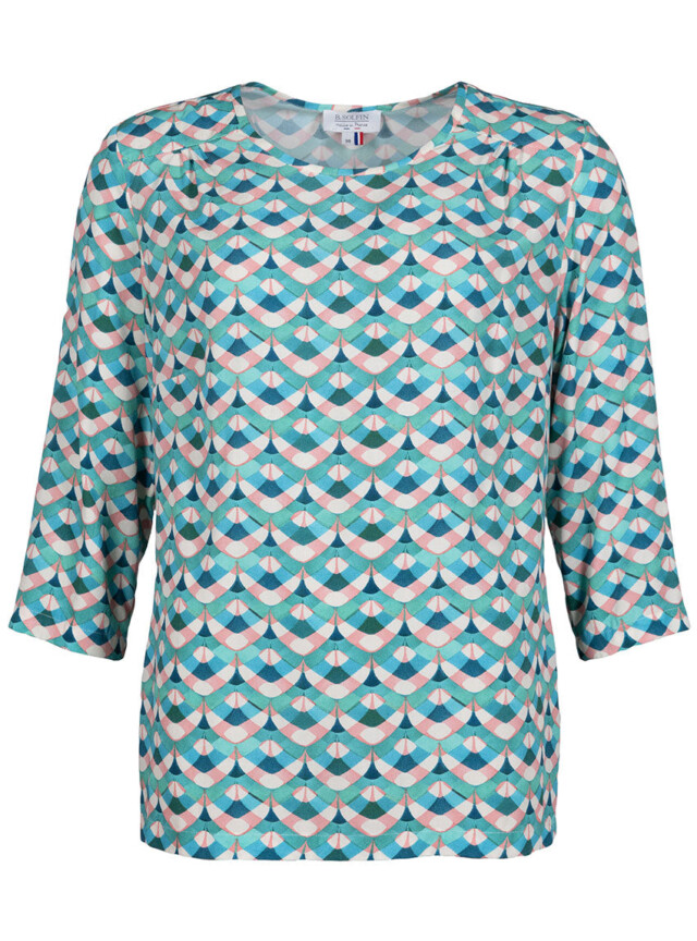 Maison Solfin - Blouse femme imprimée en viscose vert – 52