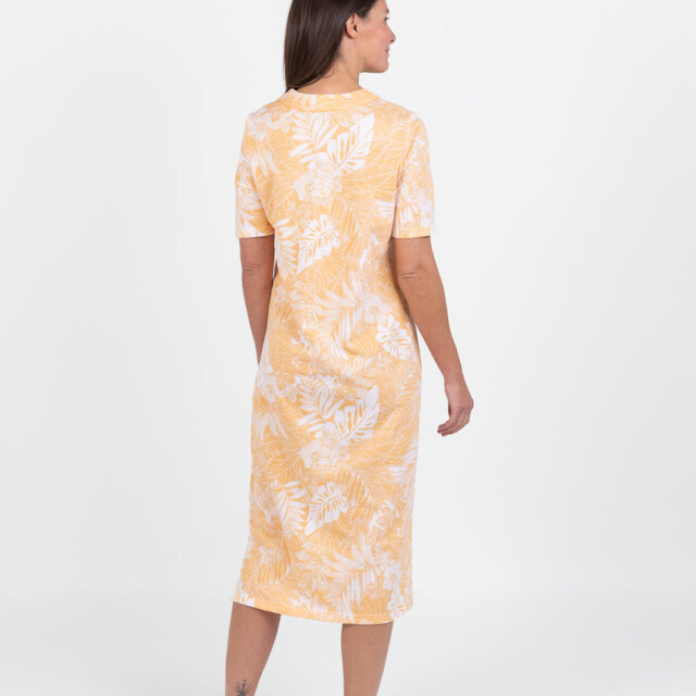 Maison Solfin - Chemise de nuit femme en coton jaune mangue – 5
