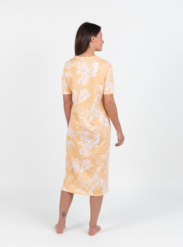 Maison Solfin - Chemise de nuit femme en coton jaune mangue – 5