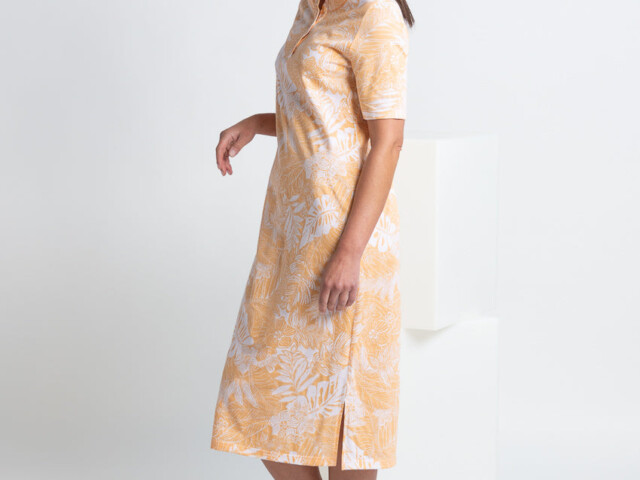 7025 7825 jaune mangue 7 Maison Solfin - Chemise de nuit femme en coton jaune mangue – 5