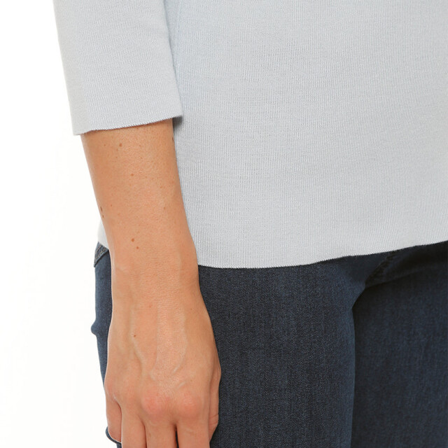 Maison-solfin - Pull femme en coton ciel pâle – 50
