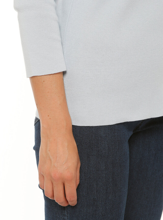 Maison-solfin - Pull femme en coton ciel pâle – 50