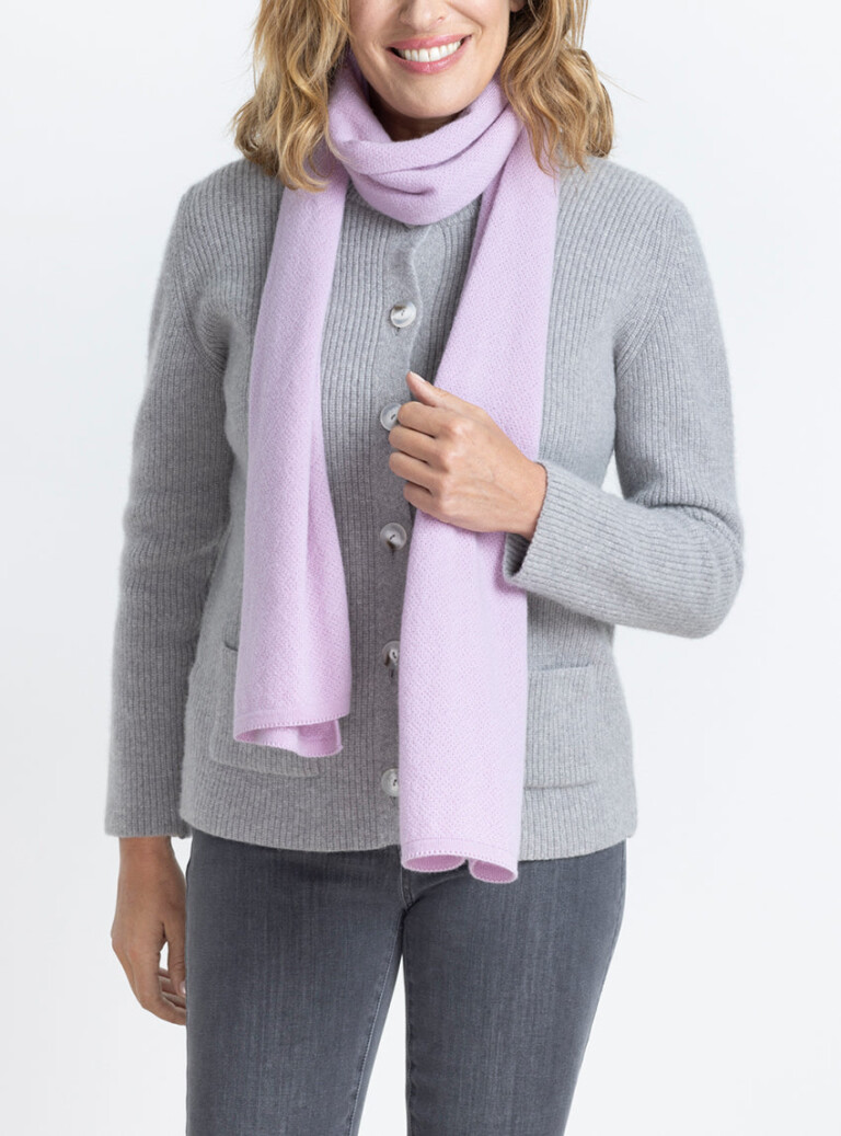 Maison Solfin - Écharpe femme en cachemire violet douceur – U