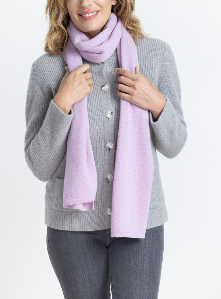 Maison Solfin - Écharpe femme en cachemire violet douceur – U