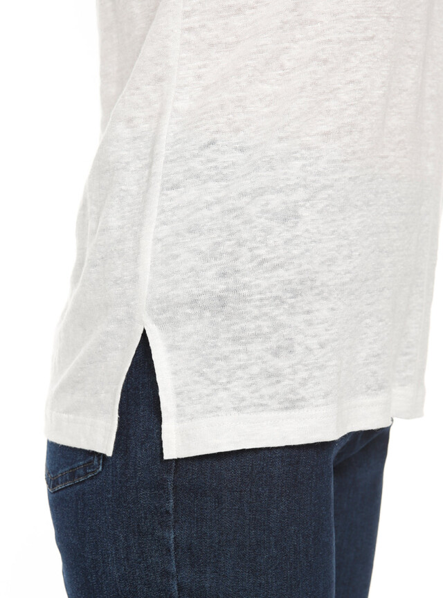 Maison-solfin - Tee-shirt femme ample blanc en lin – 1