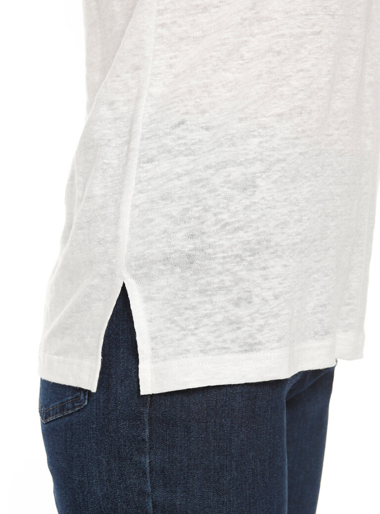 Maison-solfin - Tee-shirt femme ample blanc en lin – 1