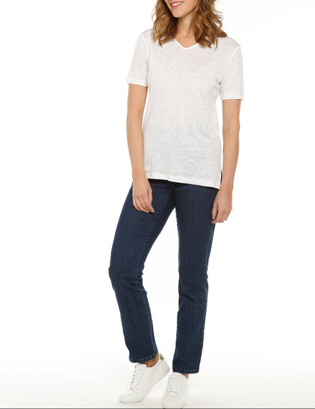 Maison-solfin - Tee-shirt femme ample blanc en lin – 1
