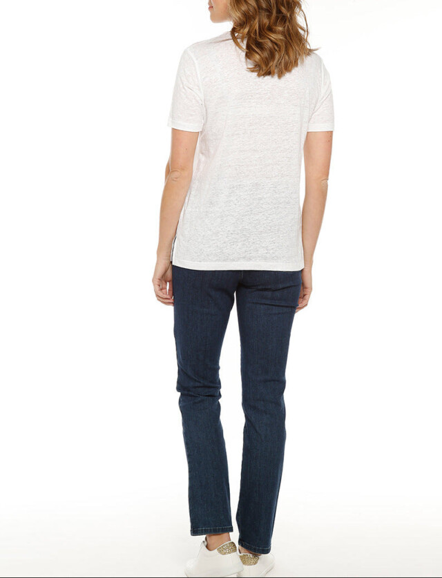 Maison-solfin - Tee-shirt femme ample blanc en lin – 1