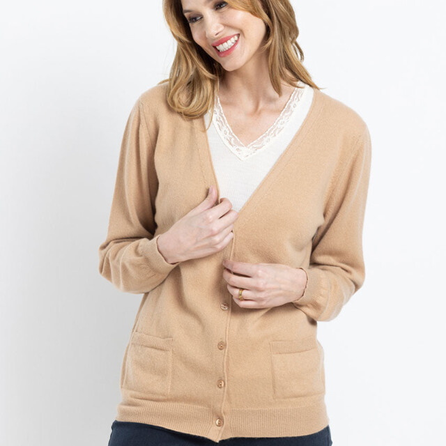 Maison Solfin - Gilet en cachemire beige douceur – 50