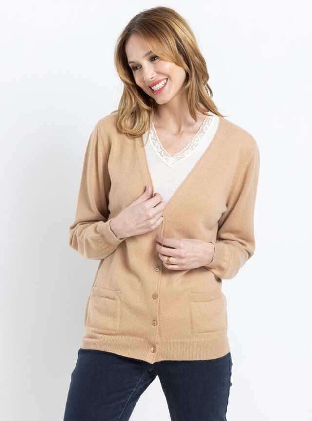 Maison Solfin - Gilet en cachemire beige douceur – 50
