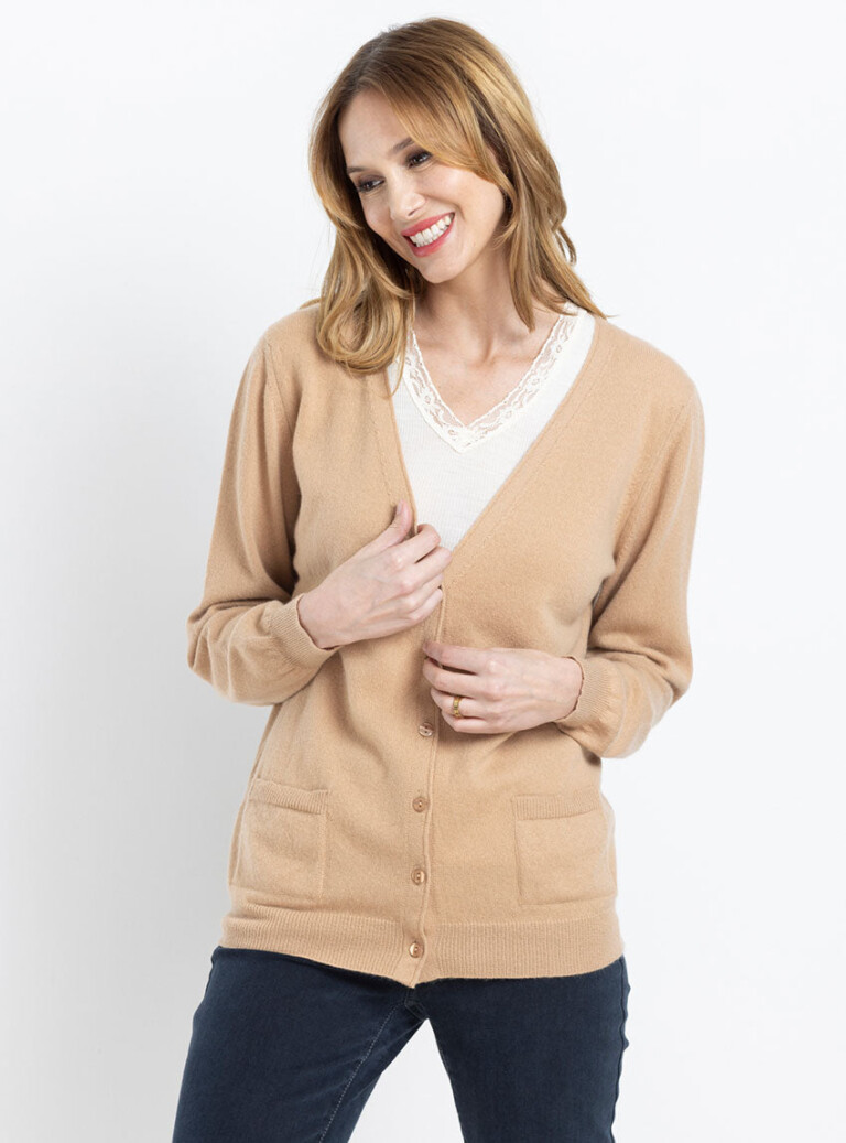 Maison Solfin - Gilet en cachemire beige douceur – 50