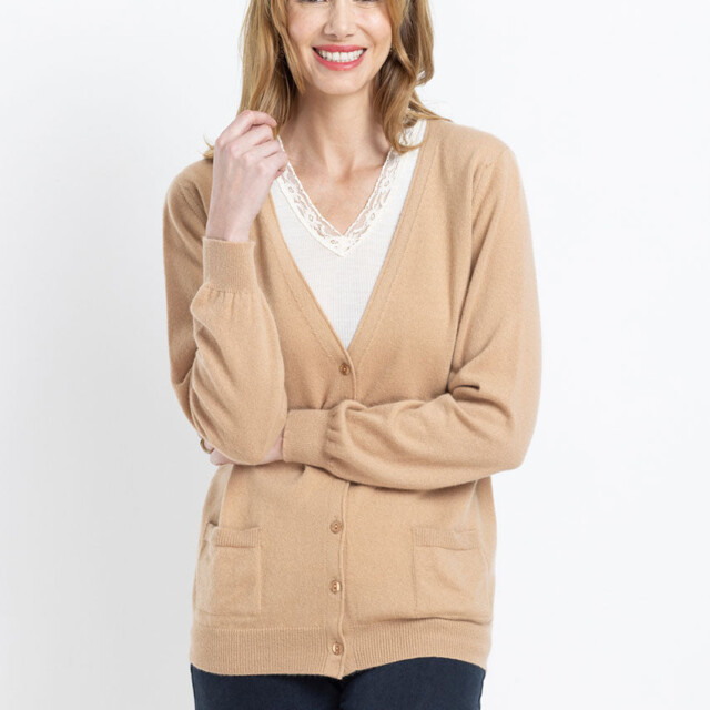 Maison Solfin - Gilet en cachemire beige douceur – 50