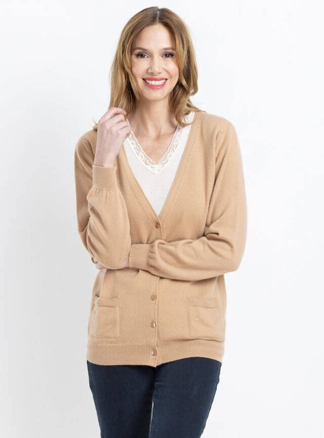 Maison Solfin - Gilet en cachemire beige douceur – 50