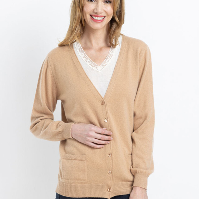 Maison Solfin - Gilet en cachemire beige douceur – 50