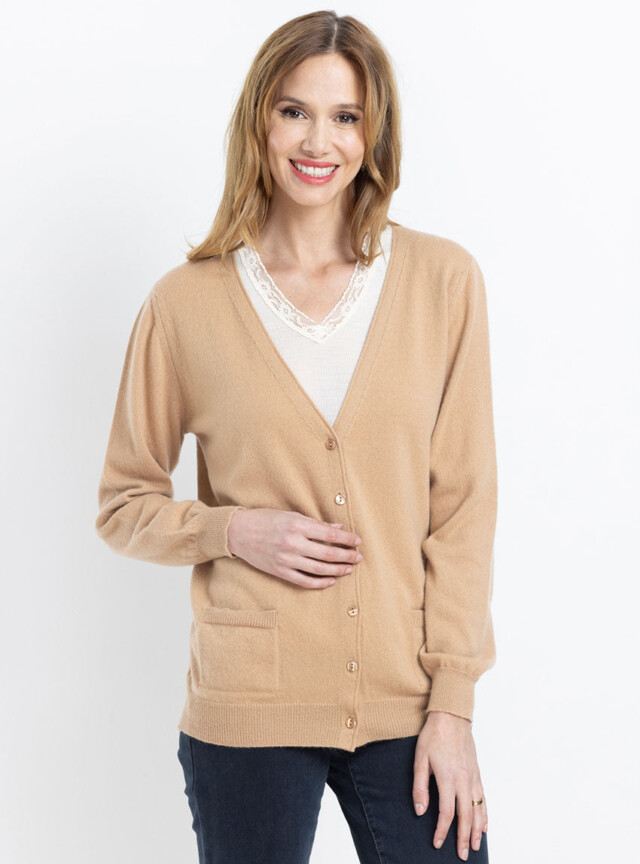 Maison Solfin - Gilet en cachemire beige douceur – 50