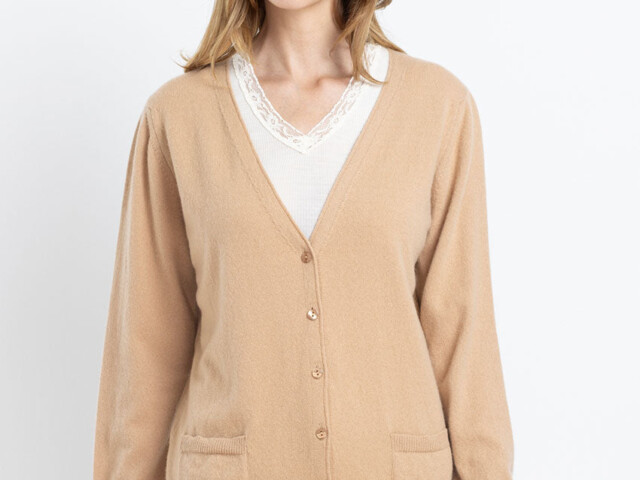 7196 beige douceur 4 Maison Solfin - Gilet en cachemire beige douceur – 50