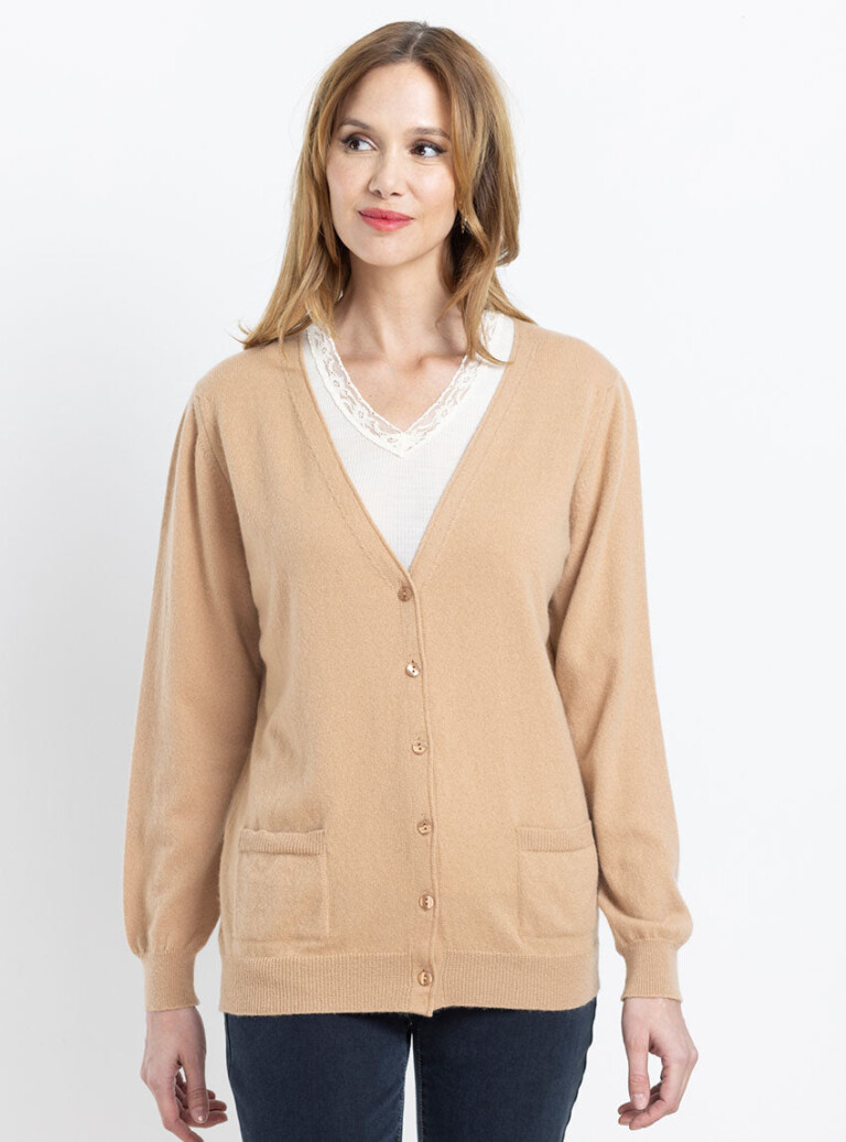 Maison Solfin - Gilet en cachemire beige douceur – 50