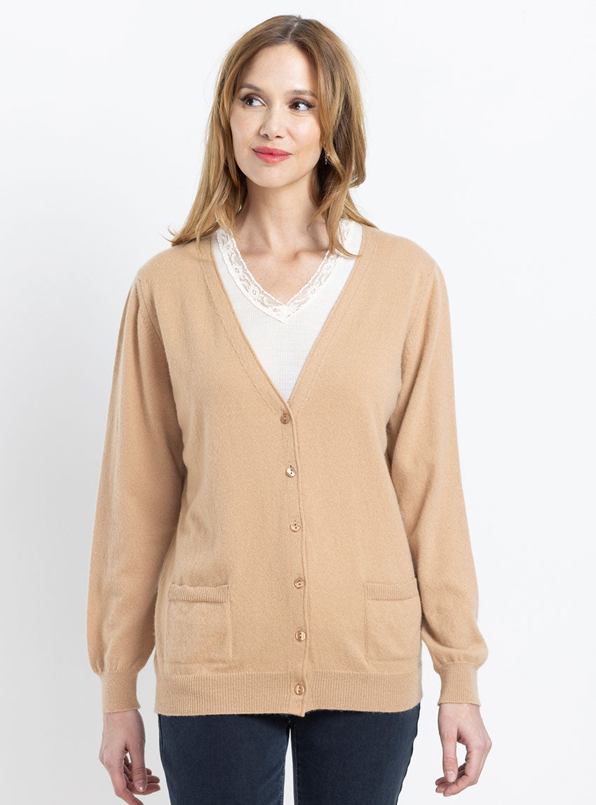 7196 beige douceur 4 Maison Solfin - Gilet en cachemire beige douceur – 50