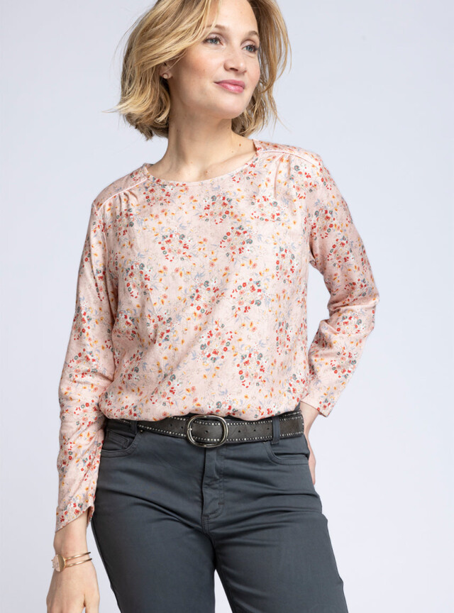 Maison-solfin - Blouse femme en viscose chaude Floral Rose – 52
