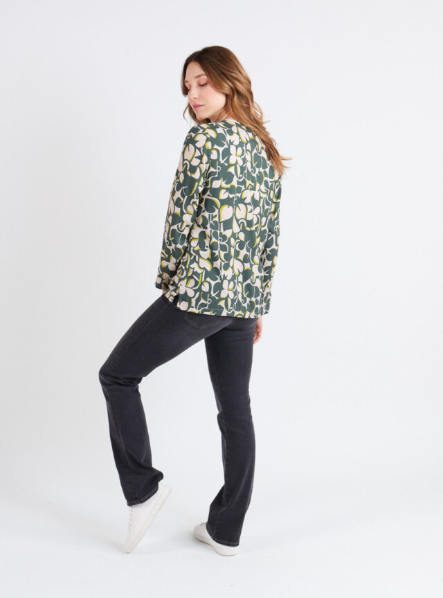 Maison-solfin - Blouse femme imprimé 100% viscose imprimé vert – 52