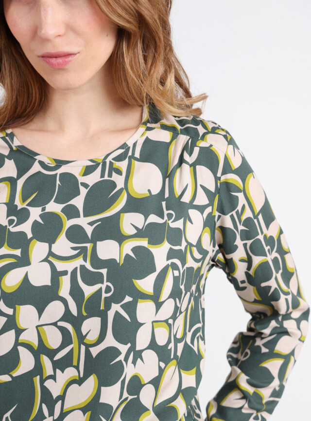 Maison-solfin - Blouse femme imprimé 100% viscose imprimé vert – 52