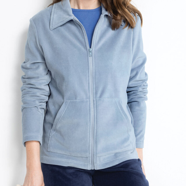Maison Solfin - Veste femme en velours coton bleu nuage – 2