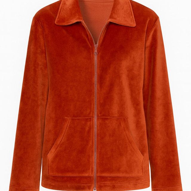 Maison Solfin - Veste femme en velours coton orange ocre – 5