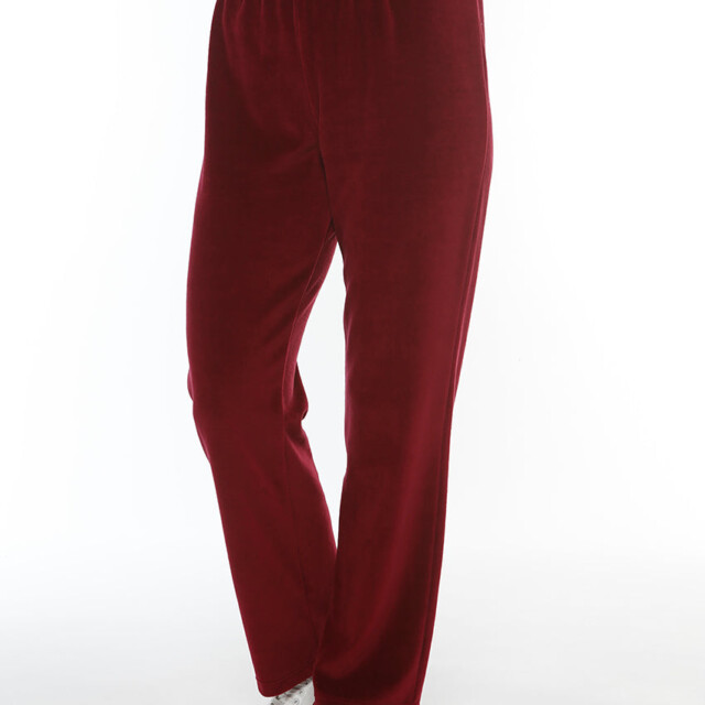 Maison-solfin - Pantalon velours femme rouge griotte – 4