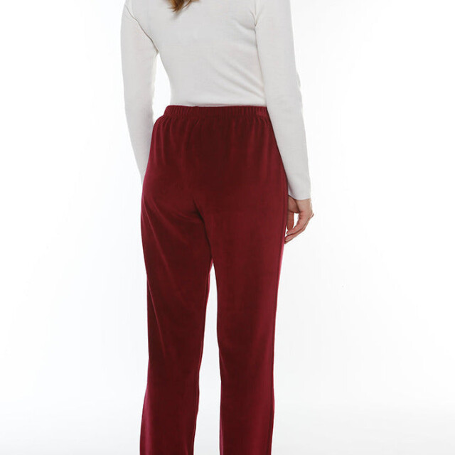 Maison-solfin - Pantalon velours femme rouge griotte – 4