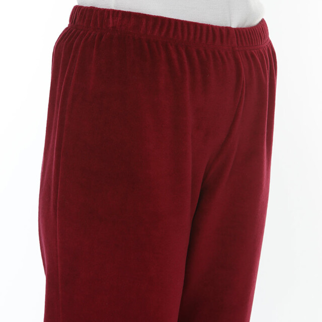 Maison-solfin - Pantalon velours femme rouge griotte – 4