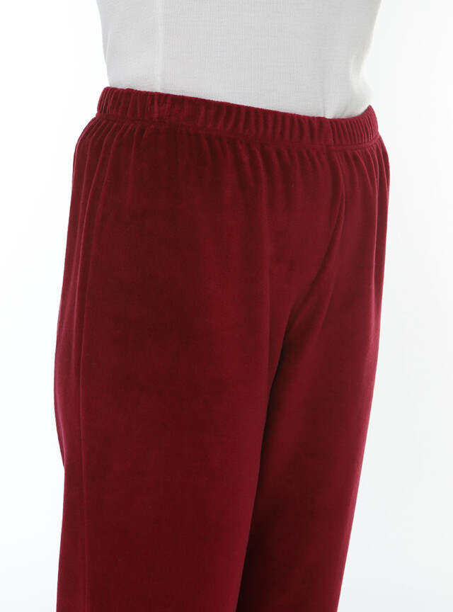 Maison-solfin - Pantalon velours femme rouge griotte – 4