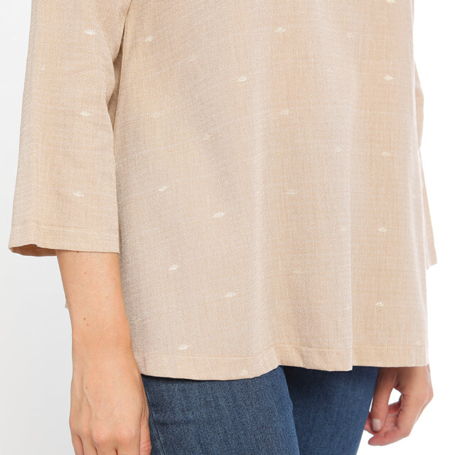 Maison-solfin - Tunique femme beige forme trapèze en coton – 48