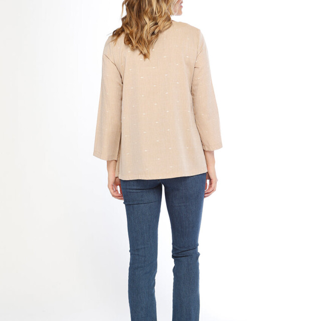 Maison-solfin - Tunique femme beige forme trapèze en coton – 48