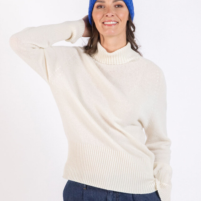 Maison Solfin - Bonnet femme en laine mérinos bleu – U