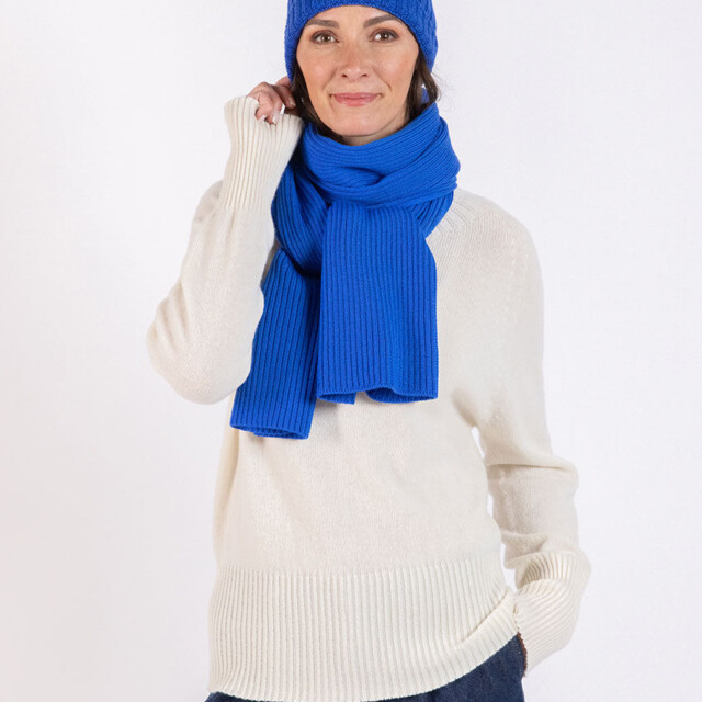 Maison Solfin - Bonnet femme en laine mérinos bleu – U