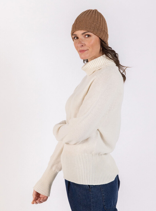 Maison Solfin - Bonnet mixte en laine mérinos marron – U