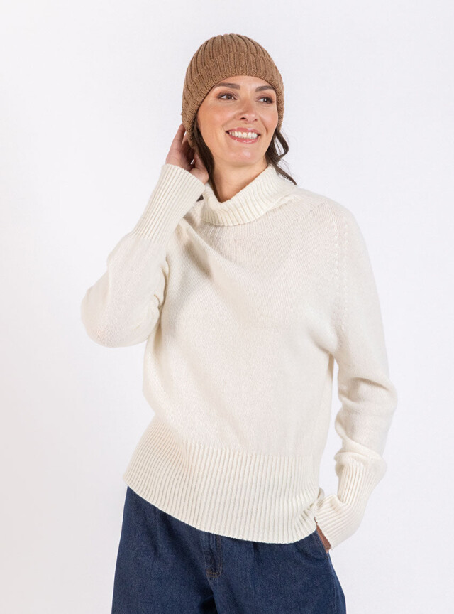 Maison Solfin - Bonnet mixte en laine mérinos marron – U