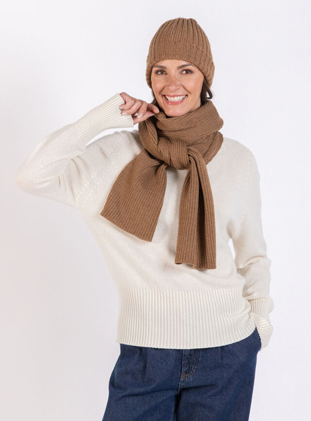 Maison Solfin - Bonnet mixte en laine mérinos marron – U